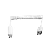 Maxbell USB 2.0 Male to Micro USB 5 Pin Male Charge and Sync Coiled Spiral Cable With LED Light