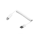 Maxbell USB 2.0 Male to Micro USB 5 Pin Male Charge and Sync Coiled Spiral Cable With LED Light