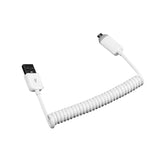 Maxbell USB 2.0 Male to Micro USB 5 Pin Male Charge and Sync Coiled Spiral Cable With LED Light