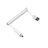 Maxbell USB 2.0 Male to Micro USB 5 Pin Male Charge and Sync Coiled Spiral Cable With LED Light