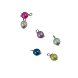 Maxbell 50 Pieces Fancy Colorful Glass Pearl Daisy Cap Charms Pendant Loose Beads Jewelry Making Findings