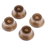 Maxbell Acrylic Volume Tone Knobs Cap with White Letter Musical Instrument Parts for LP Guitar 4pcs/Pack Gold