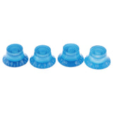 Maxbell Acrylic Volume Tone Knobs Cap with White Letter Musical Instrument Parts for LP Guitar 4pcs/Pack Blue