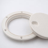 Maxbell Marine 4 Inch Round Non Slip Inspection Hatch with Detachable Cover White
