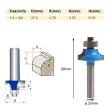Maxbell Round Over Edging Router Bit Milling Cutter with 3/8'' Radius - 1/4'' Shank
