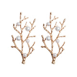 Maxbell 10 Pieces Gold Alloy Branches Pearl Embellishment DIY Scrapbooking Wedding Bridal Hair Craft Jewelry Findings