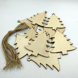 Maxbell 10 Pieces Wooden Tags Christmas Tree Decor Art Craft Ornaments for DIY Scrapbooking