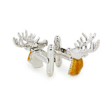 Maxbell Brown Reindeer Malibu Deer Copper Cufflinks for Men