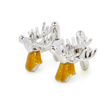 Maxbell Brown Reindeer Malibu Deer Copper Cufflinks for Men
