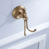 Maxbell Bathroom Accessories Antique Brass Hardware Double Prong Clothes Robe Hook