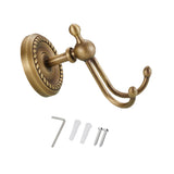 Maxbell Bathroom Accessories Antique Brass Hardware Double Prong Clothes Robe Hook