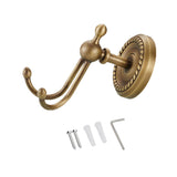 Maxbell Bathroom Accessories Antique Brass Hardware Double Prong Clothes Robe Hook