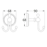 Maxbell Bathroom Accessories Antique Brass Hardware Double Prong Clothes Robe Hook