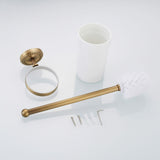 Maxbell Bathroom Wall Mounted Brass Toilet Clean Brush Holder with Ceramic Cup Set