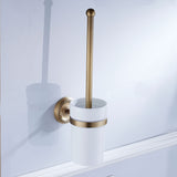 Maxbell Bathroom Wall Mounted Brass Toilet Clean Brush Holder with Ceramic Cup Set