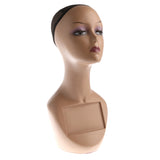 Maxbell Plastic Female Mannequin Head Manikin Model Stand for Glasses Hat Wig Scarves Display with Net Cap