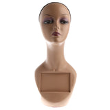 Maxbell Plastic Female Mannequin Head Manikin Model Stand for Glasses Hat Wig Scarves Display with Net Cap