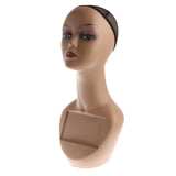 Maxbell Plastic Female Mannequin Head Manikin Model Stand for Glasses Hat Wig Scarves Display with Net Cap