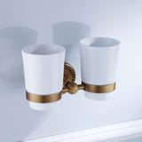 Maxbell Toothbrush Cup Holder Bathroom Hardware with Double Ceramic Cups Hanger