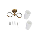 Maxbell Toothbrush Cup Holder Bathroom Hardware with Double Ceramic Cups Hanger