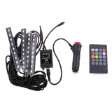 Maxbell 4 In 1 Car 9LED Remote Music Voice Control Colorful RGB Floor Atmosphere Light