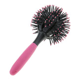 Maxbell 3D Women Professional Hair Brush, Round Comb Salon Home Use, Wavy Curling Hair, Drying Detangling Heat Resistant, Hair Care, Pink