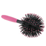 Maxbell 3D Women Professional Hair Brush, Round Comb Salon Home Use, Wavy Curling Hair, Drying Detangling Heat Resistant, Hair Care, Pink