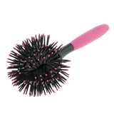 Maxbell 3D Women Professional Hair Brush, Round Comb Salon Home Use, Wavy Curling Hair, Drying Detangling Heat Resistant, Hair Care, Pink