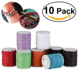 Maxbell 10 Rolls Cotton Cords Strings Ropes For DIY Bracelet Beading Jewelry Making