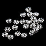 Maxbell 100pcs Glitter Silver Alloy 3D Daisy Spacer Beads 7.5mm DIY Handcraft Jewelry for Bracelet Necklace Earrings  Anklets