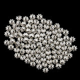 Maxbell 100pcs Glitter Silver Alloy 3D Daisy Spacer Beads 7.5mm DIY Handcraft Jewelry for Bracelet Necklace Earrings  Anklets