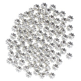 Maxbell 100pcs Glitter Silver Alloy 3D Daisy Spacer Beads 7.5mm DIY Handcraft Jewelry for Bracelet Necklace Earrings  Anklets