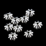 Maxbell 100pcs Glitter Silver Alloy 3D Daisy Spacer Beads 7.5mm DIY Handcraft Jewelry for Bracelet Necklace Earrings  Anklets