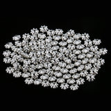 Maxbell 100pcs Glitter Silver Alloy 3D Daisy Spacer Beads 7.5mm DIY Handcraft Jewelry for Bracelet Necklace Earrings  Anklets