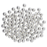 Maxbell 100pcs Glitter Silver Alloy 3D Daisy Spacer Beads 7.5mm DIY Handcraft Jewelry for Bracelet Necklace Earrings  Anklets