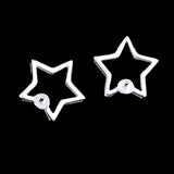 Maxbell 1 Pair of Sterling 925 Silver Star Ear Stud Earring Findings Bases DIY Jewelry