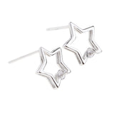 Maxbell 1 Pair of Sterling 925 Silver Star Ear Stud Earring Findings Bases DIY Jewelry