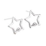 Maxbell 1 Pair of Sterling 925 Silver Star Ear Stud Earring Findings Bases DIY Jewelry