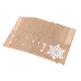 Maxbell 10/set Vintage Snowflake Burlap Cutlery Holder Bags Christmas Table Decoration