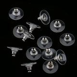 Maxbell 100Pcs Transparent Plastic Earring Stopper Posts Earring Findings Back Nuts