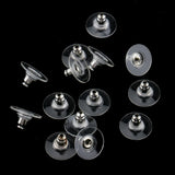 Maxbell 100Pcs Transparent Plastic Earring Stopper Posts Earring Findings Back Nuts