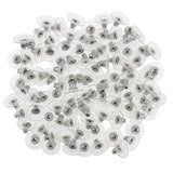 Maxbell 100Pcs Transparent Plastic Earring Stopper Posts Earring Findings Back Nuts