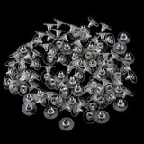 Maxbell 100Pcs Transparent Plastic Earring Stopper Posts Earring Findings Back Nuts