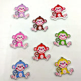 Maxbell 50 Pieces Monkey Animals Wooden Buttons Scrapbooking Embellishment for Sewing DIY Craft 30mm