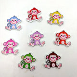 Maxbell 50 Pieces Monkey Animals Wooden Buttons Scrapbooking Embellishment for Sewing DIY Craft 30mm