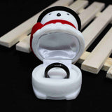 Maxbell Xmas Snowman Santa Ring Earring Display Storage Gift Packing Box Black