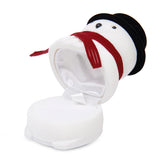 Maxbell Xmas Snowman Santa Ring Earring Display Storage Gift Packing Box Black