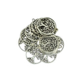 Maxbell 20 Pieces/ Lot Antique Silver Filigree Hollow Leaf Tree Of Life DIY Charms Beads Family Friends Xmas Crafts Gift