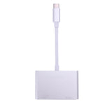 Maxbell 2in1 USB 3.1 Type C USB C To VGA + HDMI Converter Cable Adapter Adaptor Silver