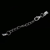 Maxbell 20 Sets Vintage Silver Ends Clip Beads Lobster Clasp Clip Ends Extender Chain